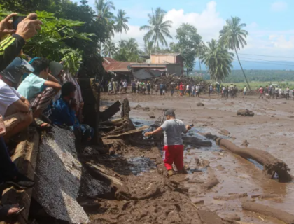 Over 40 people are reported dead after cold lava sweeps through a village in Indonesia