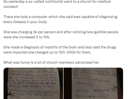 Doctor Raises Alarm After Mother Returns from Church Diagnosed with “Electromagnetic Radiations in the Brain” by Visiting ‘Doctor’