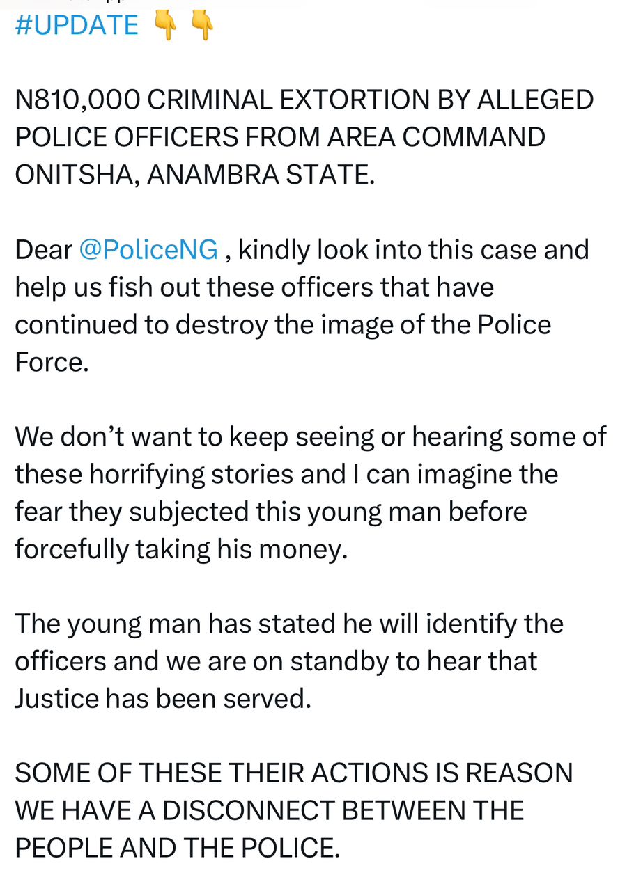 Anambra Police Begin Search for Officers Accused of Extorting N810,000 from Businessman