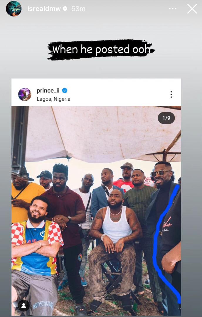 Isreal DMW Explains Why He Blurred Bobo Ajudua’s Face In A Photo He Shared From Davido’s Wedding