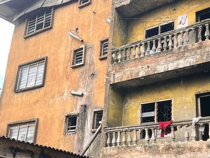 Nigerian Man Shares Photos of Dilapidated Building Fully Occupied by Tenants, Says Some Landlords Need to Be Invited to Understand Their Problems