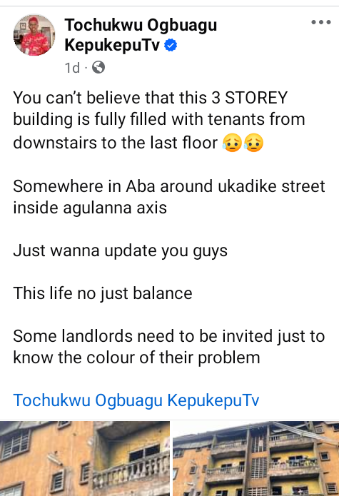 Nigerian Man Shares Photos of Dilapidated Building Fully Occupied by Tenants, Says Some Landlords Need to Be Invited to Understand Their Problems