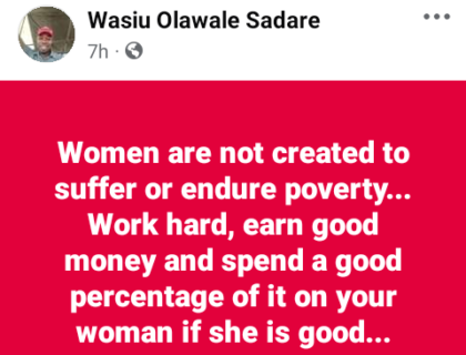 Oyo APC Spokesperson Advises Men: “Women Are Not Created to Endure Poverty. Work Hard, Earn Good Money, and Spend It on Your Woman If She Is Good”