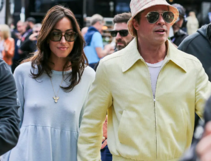 Brad Pitt And Girlfriend Ines de Ramon Hold Hands At British Grand Prix