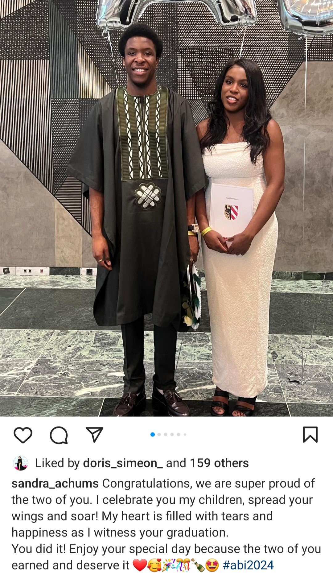 Former Actress Sandra Achums Congratulates Her Children On Their Graduation