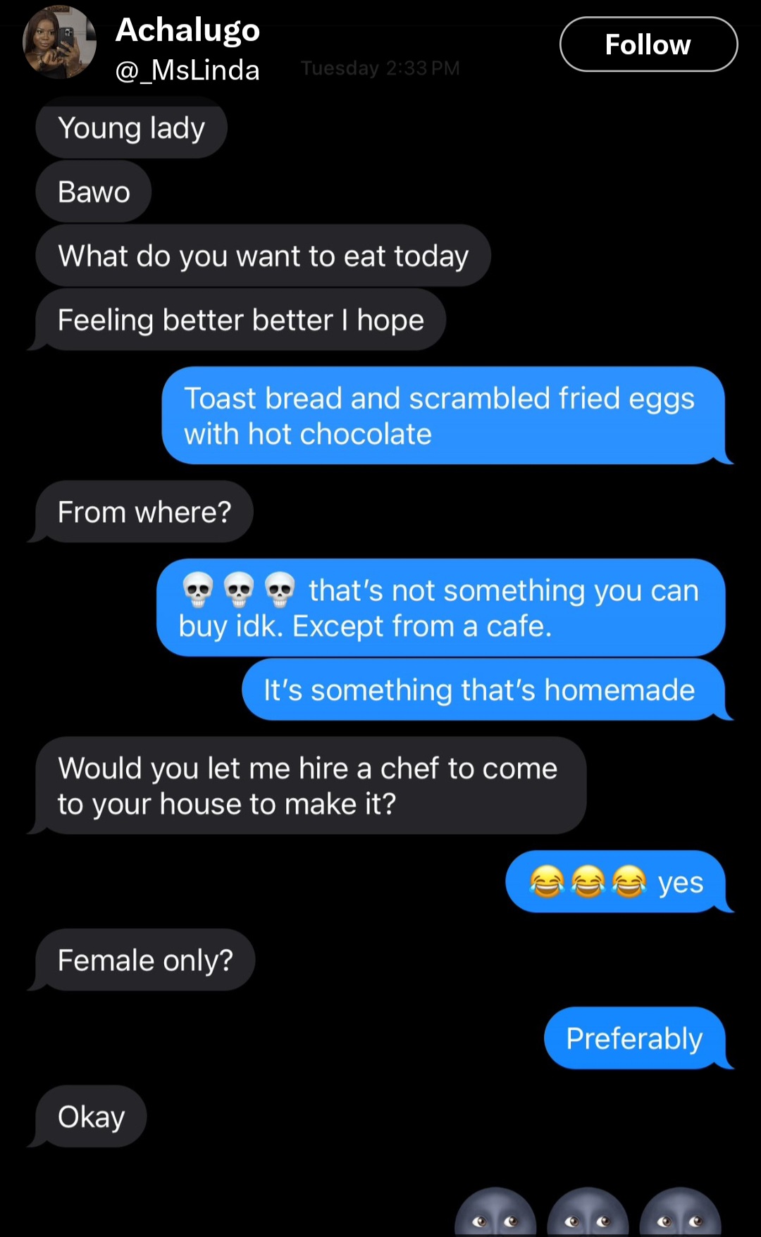 Man Hires Chef For Girlfriend After She Disclosed Her Cravings