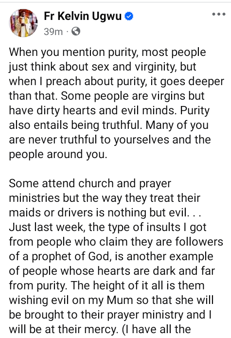 Fr. Kelvin Ugwu - Purity Goes Deeper Than Sex And Virginity