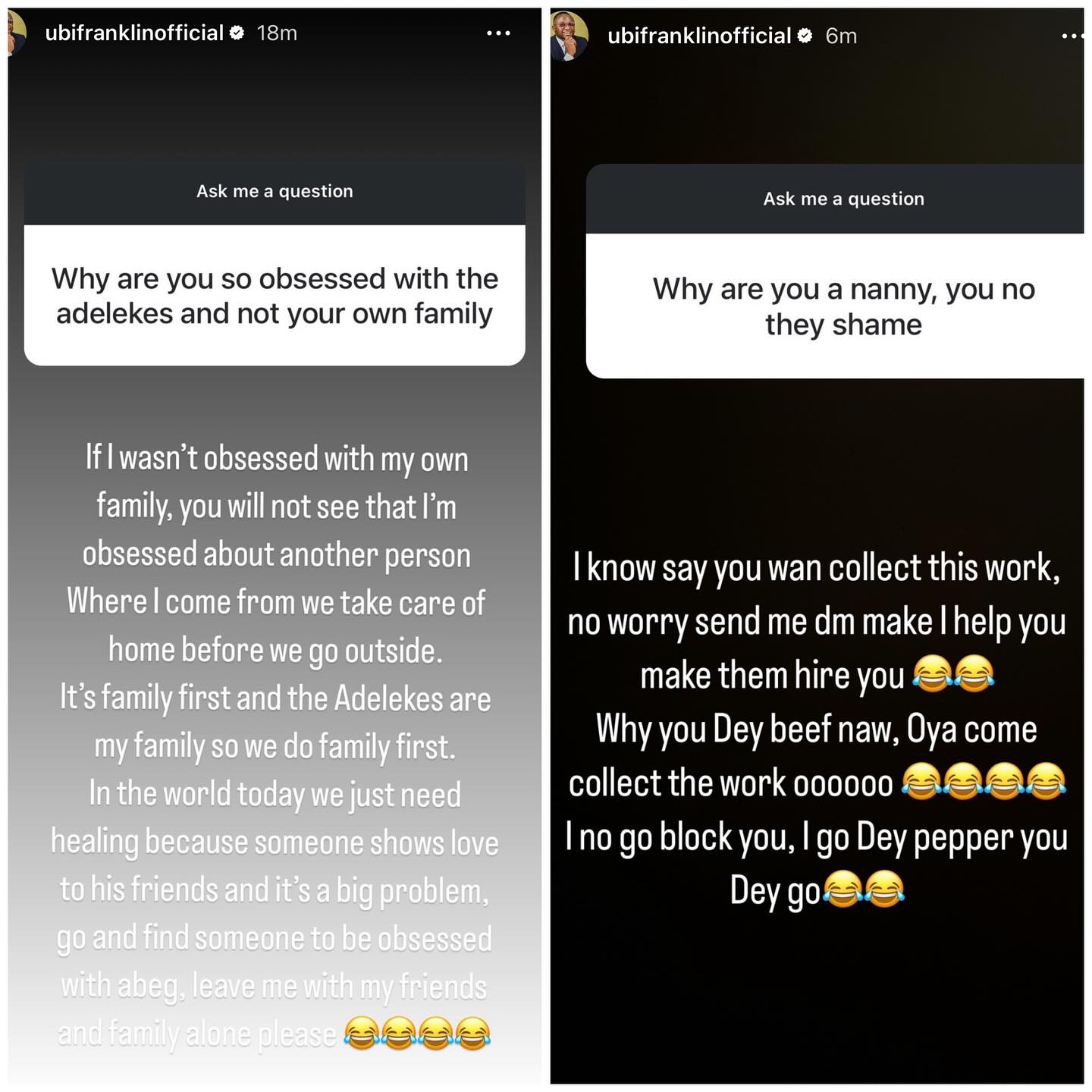 Ubi Franklin Responds After He Was Asked If He Was Still In Love With Lilian Esoro, His Ex-Wife