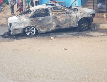 Mob Burns Vehicle After Pedestrian’s Death in Ogun Accident