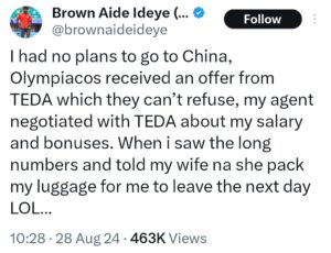 Ideye: My Wife Packed My Bags for China After Seeing My Salary and Bonuses