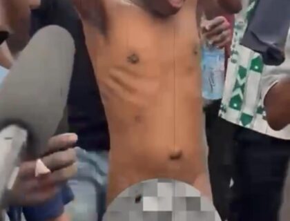 Man Strips Naked At Protest Ground