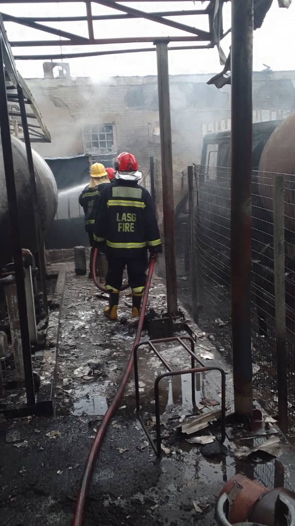 Fire Razes Mobil Filling Station In Lagos