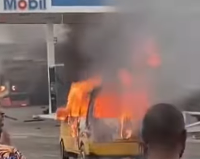 Fire Razes Mobil Filling Station In Lagos