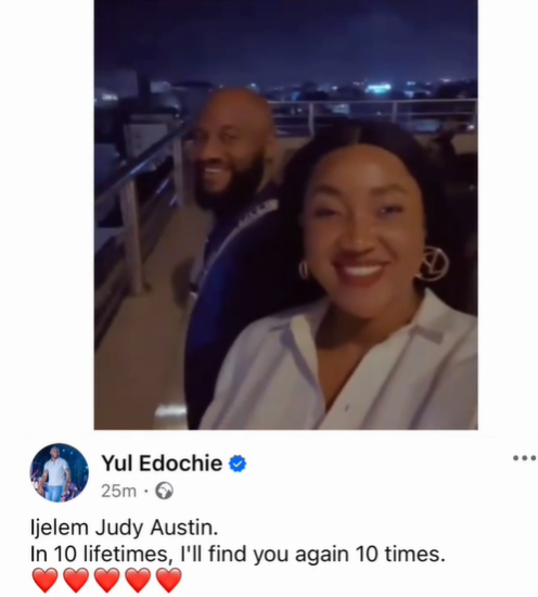 Yul Edochie Declares His Love for Wife Judy Austin: "In 10 Lifetimes, I Would Find You Again 10 Times"