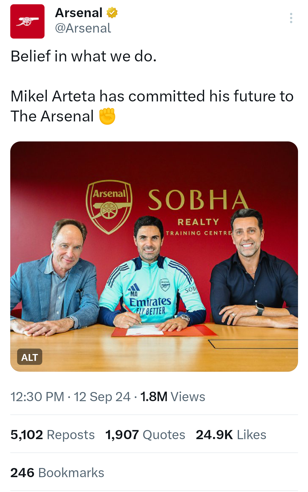 Mikel Arteta Signs New Three-Year Contract with Arsenal