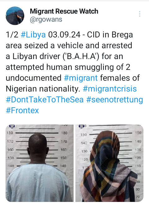 Libyan Driver Arrested for Smuggling Two Nigerian Women