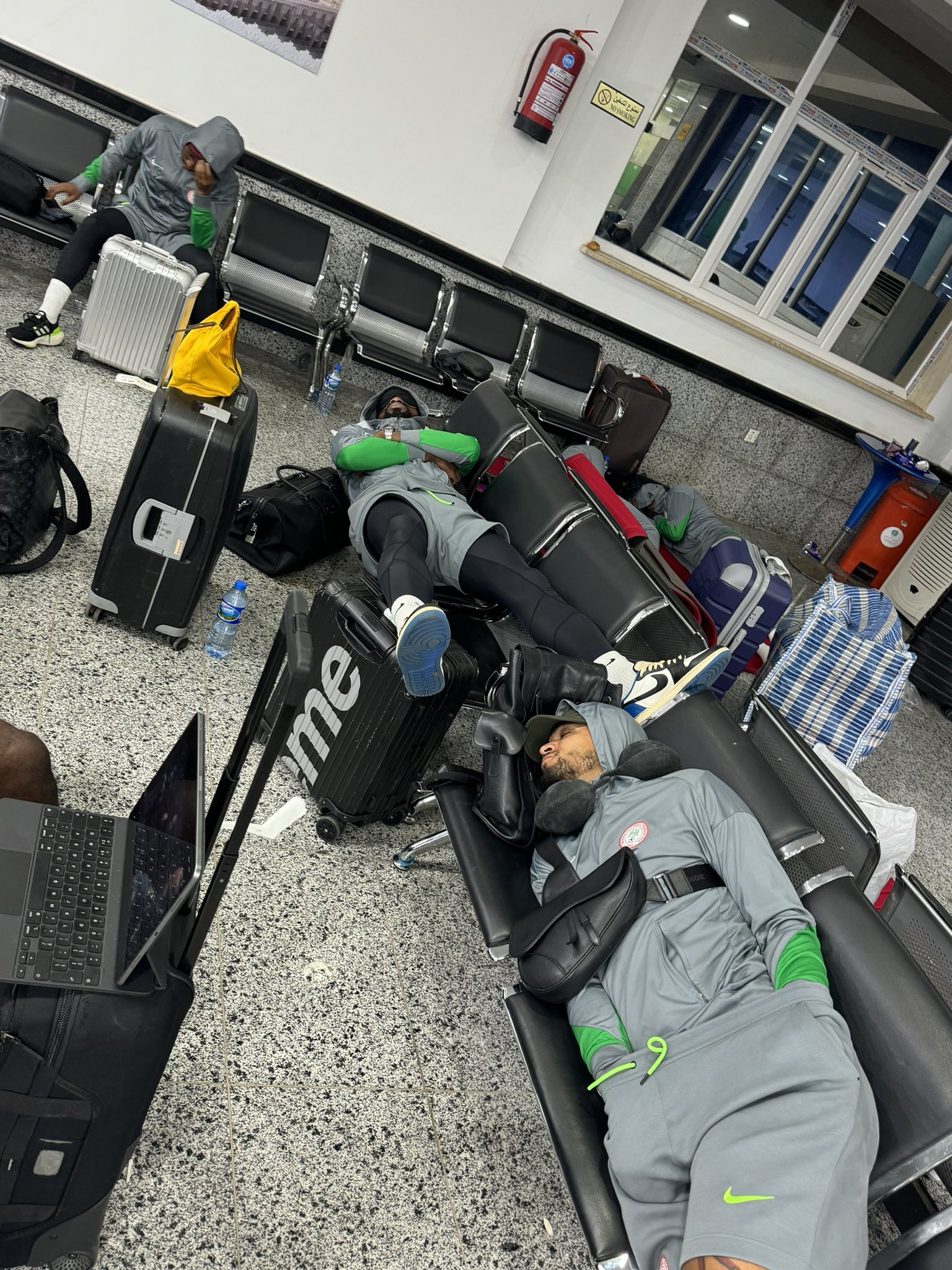 Super Eagles Captain William Troost-Ekong Shares Photos of Teammates Stranded at Libyan Airport for Nearly 20 Hours