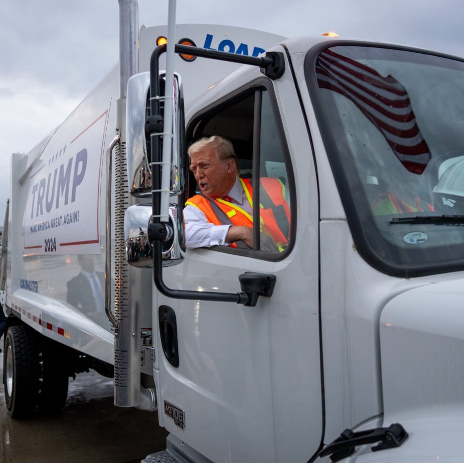 Trump Rides Garbage Truck in Picker Uniform at Rally Following Biden's 'Garbage' Comment About His Supporters