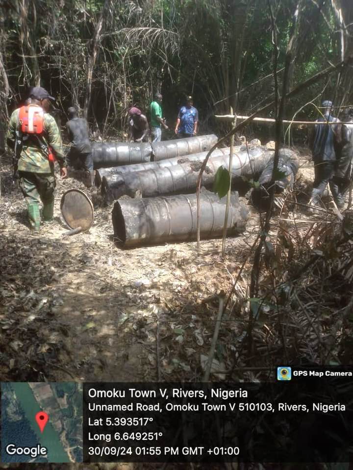 Nigerian Army Troops Dismantle 15+ Illegal Bunkering Sites, Seize 115,000 Liters of Stolen Crude Oil