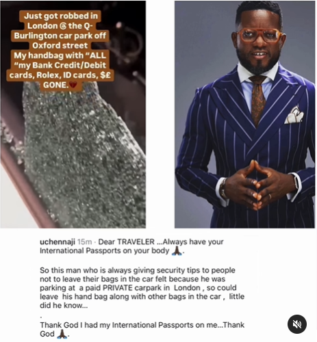 Thieves Break Into Fashion Designer Uche Nnaji's Car at London Car Park, Steal Rolex, Foreign Currency, and More