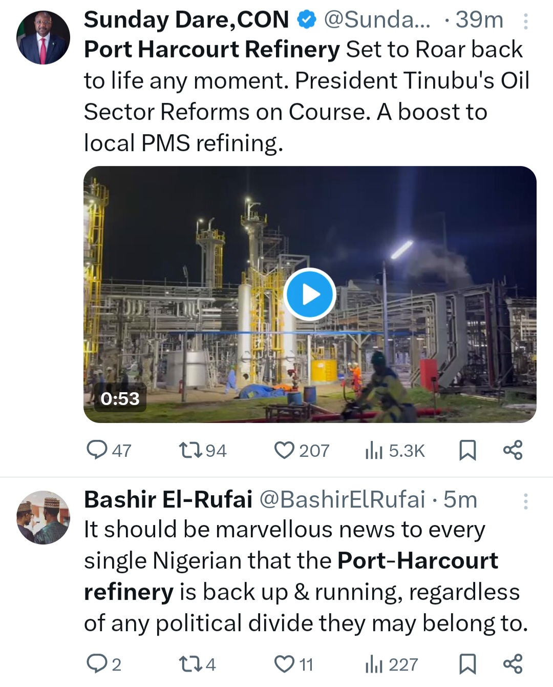 Port Harcourt Refinery Resumes Operation, Dispatches First Batch of Petroleum Products