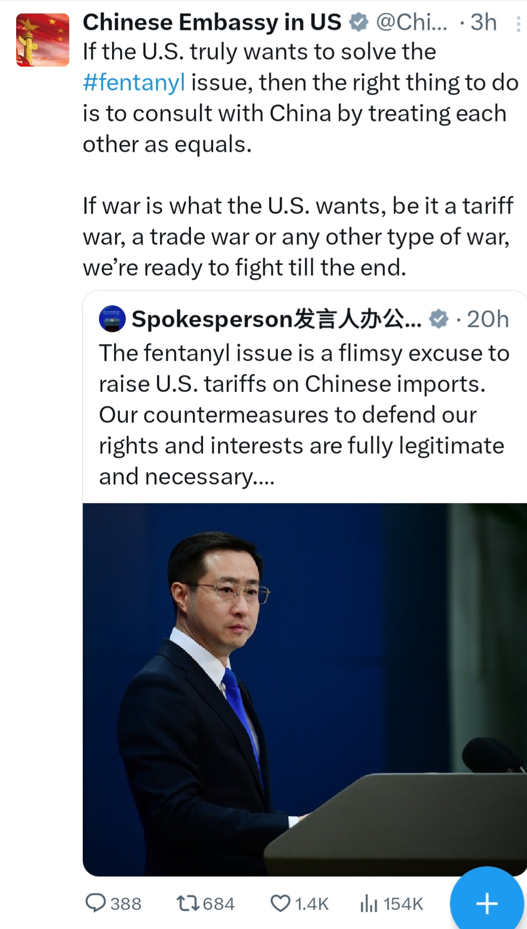 China Warns U.S.: "If War Is What You Want, We Are Ready" After Trump’s Tariff Hike