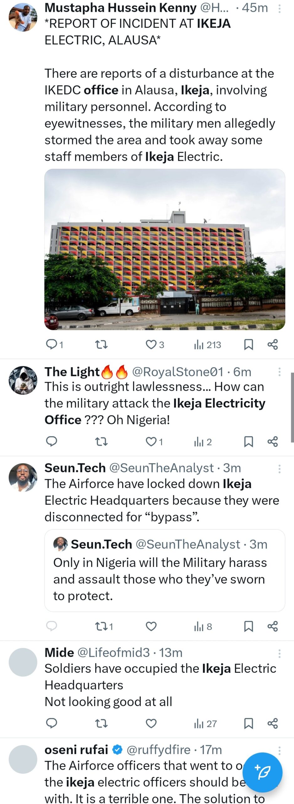 Military Personnel Storm Ikeja Electricity Office, Allegedly Assault Workers