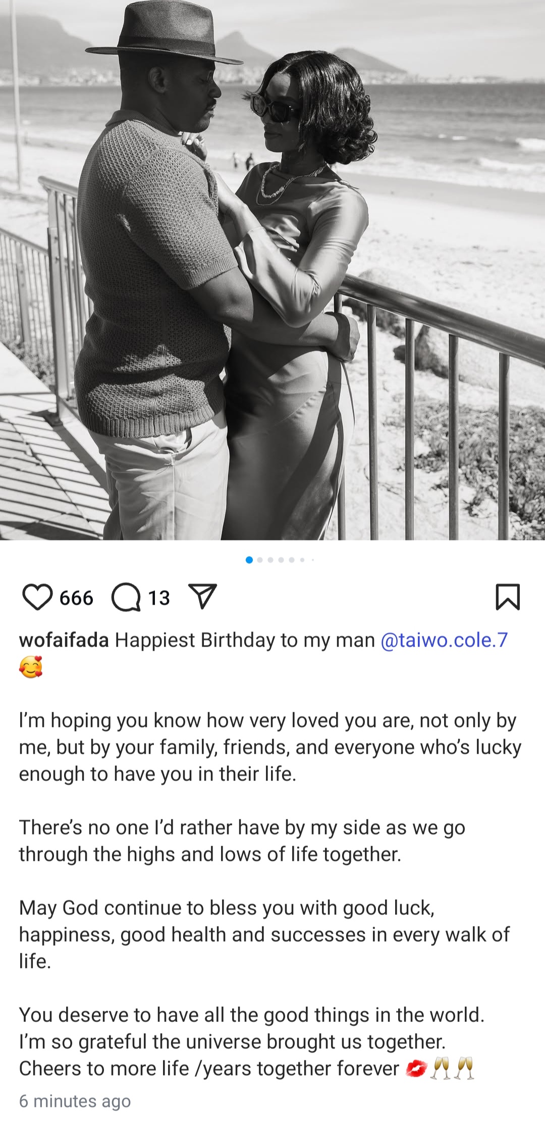Wofai Fada Honors Husband Taiwo Cole On His Birthday
