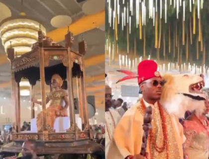 Trending Video Shows Couple’s Grand Entrance At Wedding Reception In Anambra