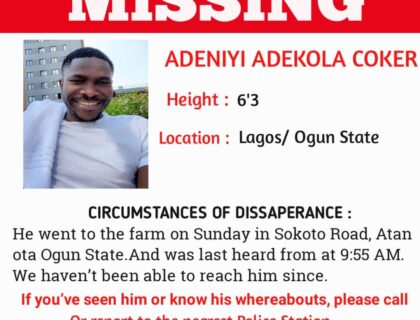 Help Find Missing Man Adeniyi Adekola Coker