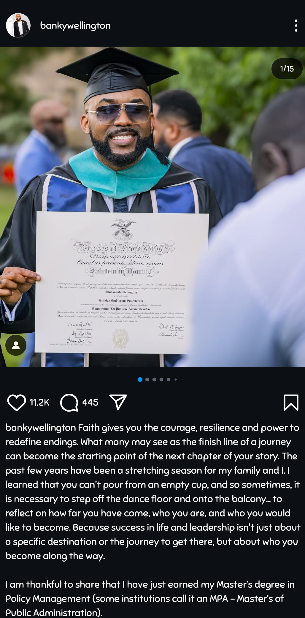 Singer Banky W Shares Photos From Graduation Ceremony At Georgetown University, U.S.
