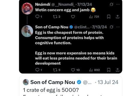 Man’s Old Tweet Predicting Egg Price Hike Will Lead To Mass Failure In JAMB Resurfaces