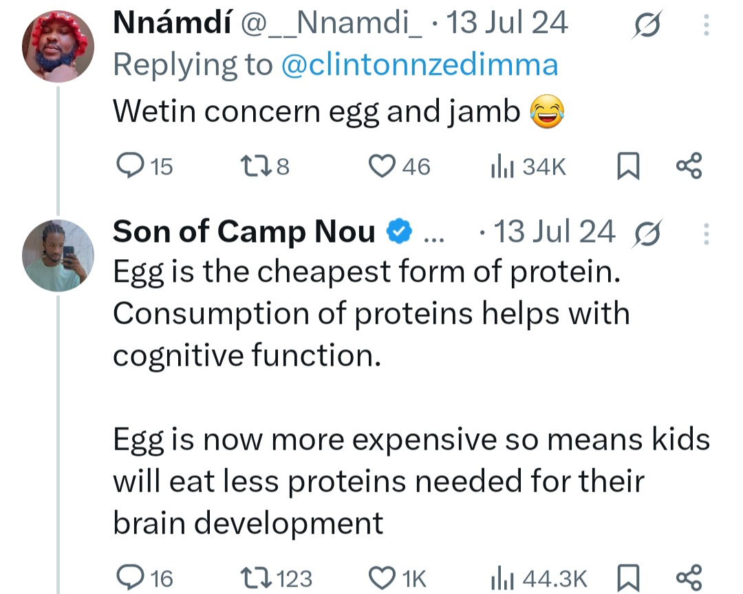Man’s Old Tweet Predicting Egg Price Hike Will Lead To Mass Failure In JAMB Resurfaces