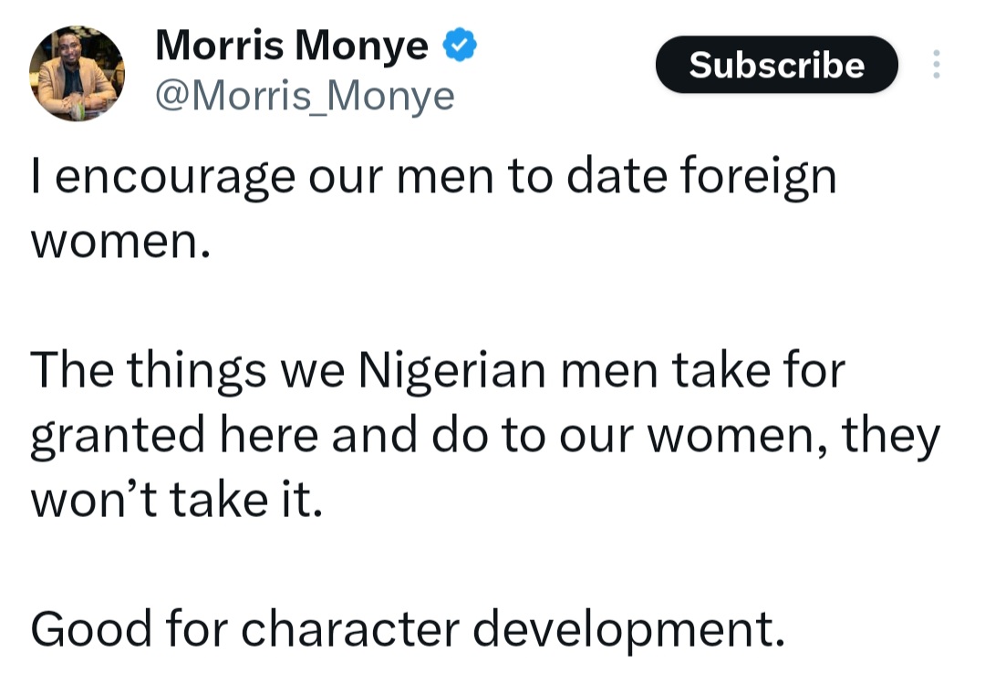 Investor Advises Nigerian Men to Date Foreign Women for Character Development
