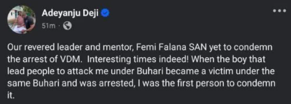 Femi Falana Challenges EFCC’s Arrest and Detention of VeryDarkMan
