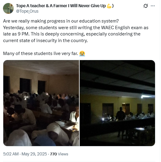 Students Write WAEC Amid Blackout and Insecurity, Sparking Outrage
