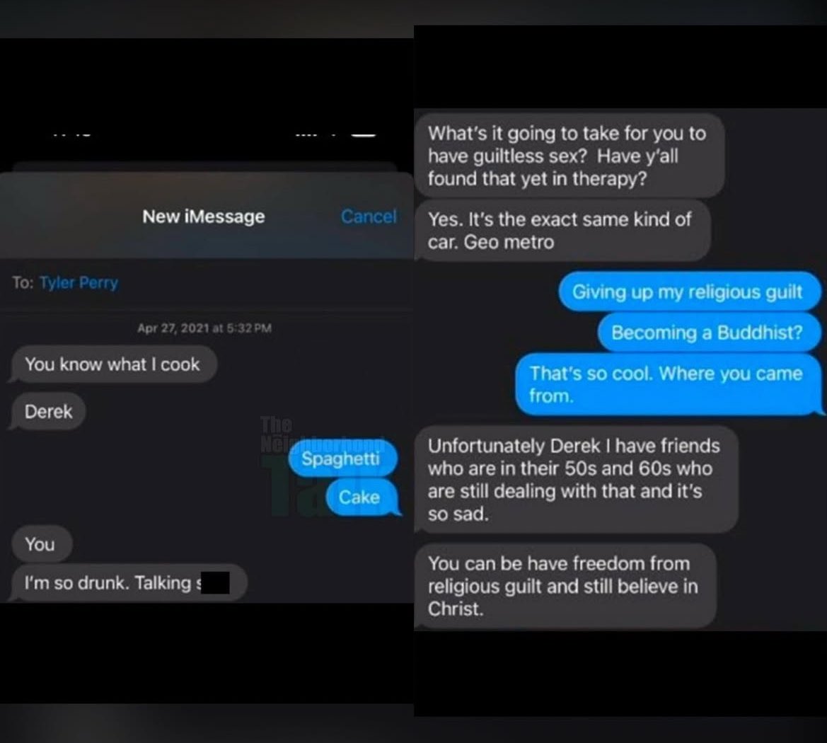 Alleged Text Messages Between Tyler Perry and Derek Dixon in Sexual Assault Claims Surface