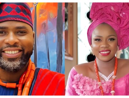 Ibrahim Chatta Reunites with Ex-Wife Olayinka Solomon at Lagos Movie Premiere