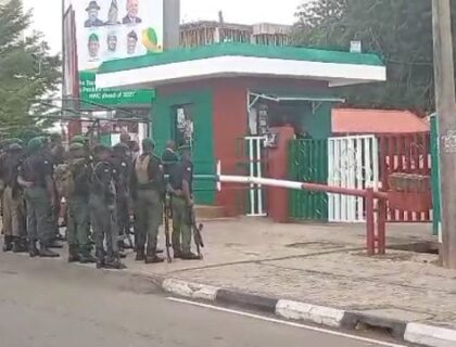 Heavy Police Presence at PDP Headquarters Ahead of NEC Meeting