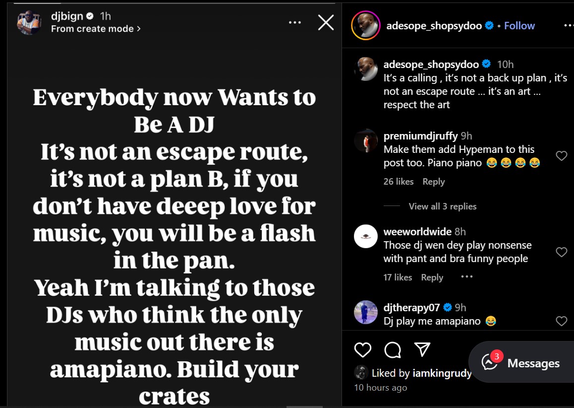 Everybody Wants to Be a DJ Now” — DJ Big N Sends Strong Message to Industry Wannabes