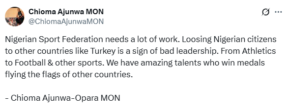 Nigerian Sports Federation Needs Overhaul – Olympic Champion Chioma Ajunwa Blames Athlete Exodus on Poor Leadership
