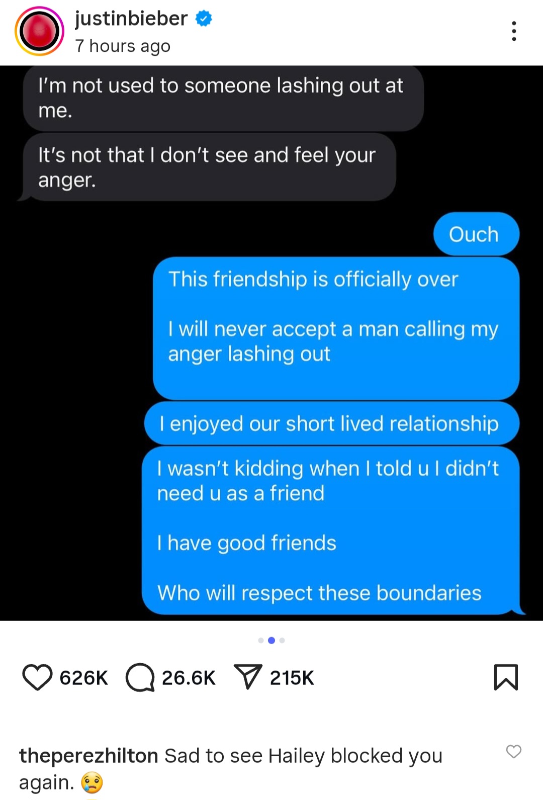 I’m a Dad That’s Not to Be F—ked With”: Justin Bieber’s Explosive Message After Blocking Friend