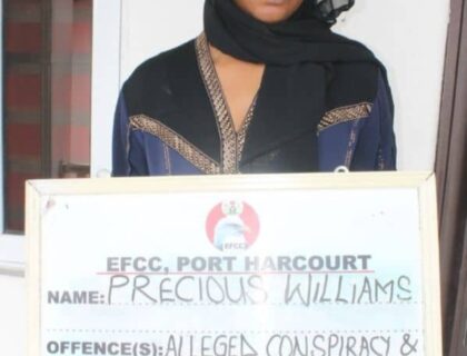 EFCC Arraigns Ponzi Scheme Director Precious Williams For Alleged N13.8 Billion Fraud In Port Harcourt