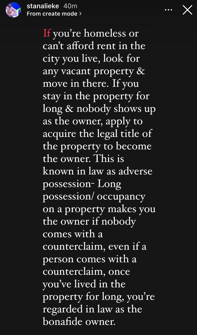 Lawyer Stan Alieke Tells Homeless People to Occupy Vacant Properties, Citing Ownership by Long Stay
