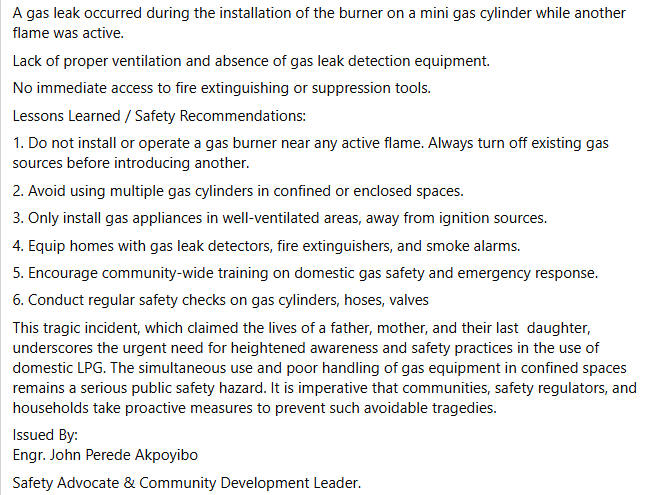 Gas Explosion Kills Couple And Their Daughter In Delta
