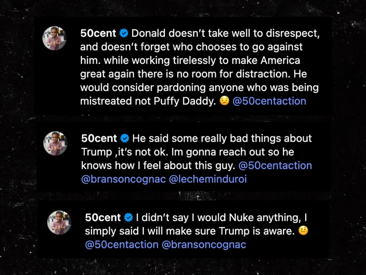 50 Cent Says He Will Speak to Donald Trump About Pardoning Diddy
