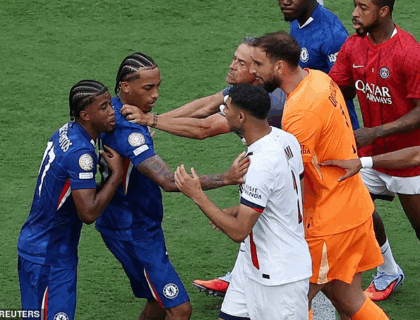 PSG Boss Luis Enrique Appears To Slap Chelsea Striker Joao Pedro In The Face After Club World Cup Defeat (Video)