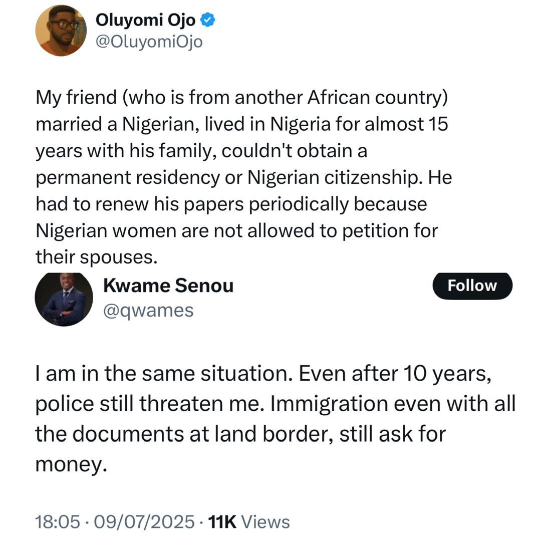 Ghanaian Man Decries Citizenship Struggles Despite 10 Years Of Marriage In Nigeria