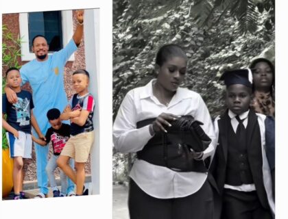 Junior Pope’s Wife Thanks God as First Son Graduates Primary School: ‘Thank You for Being the Husband of the Widow’