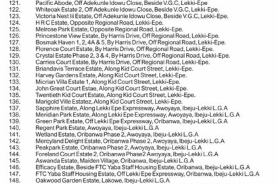 Lagos State Lists 176 ‘Illegal’ Estates, Issues 21‑Day Ultimatum to Obtain Layout Approvals